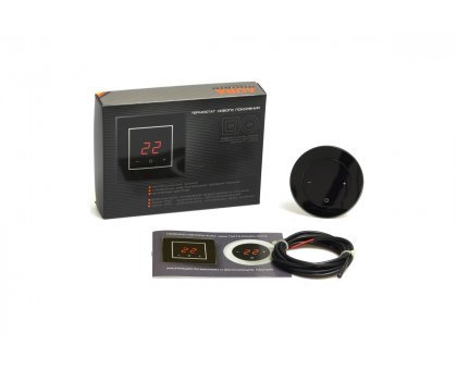 Терморегулятор с сенсорным экраном AURA RONDA 9005 BLACK CLASSIC