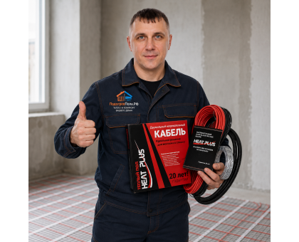 Теплый пол греющий кабель Heat Plus 140м. (2800 Вт)